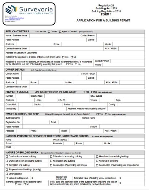 Image Form 1 application building permit